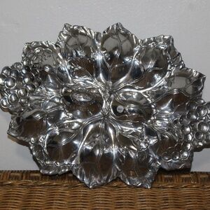 Arthur Court. Grape Pattern Metal Deviled Egg Tray Sand Casted in Aluminum.
